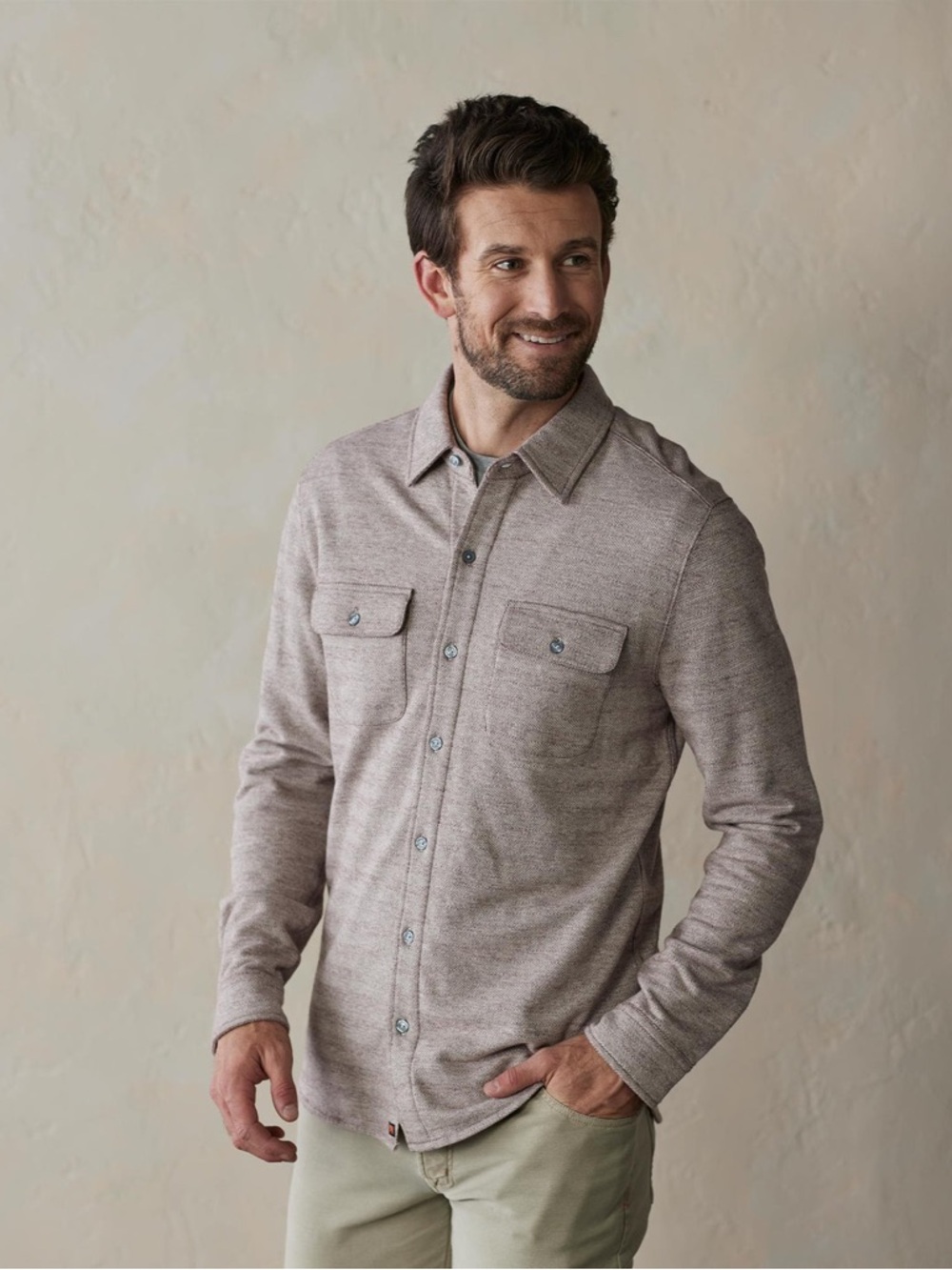 $118 The Normal Brand Textured Knit Shirt in Oxblood L